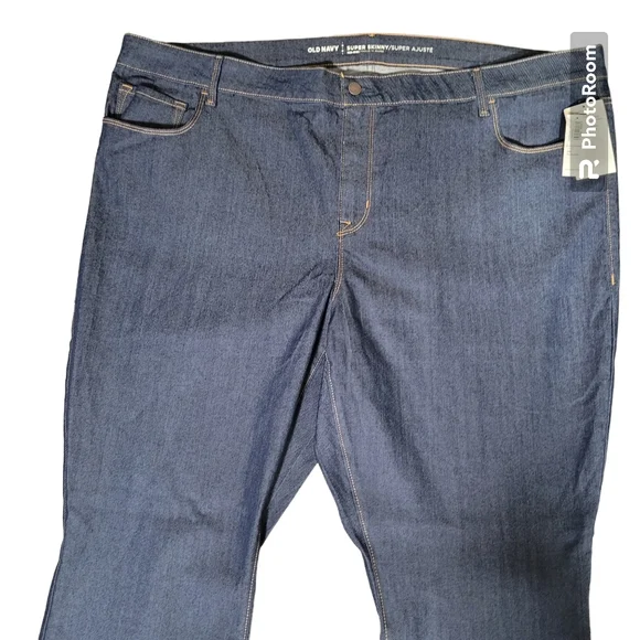Old navy womens plus size 26 long Super skinny mid-rise blue wash new 48"X31" - Picture 4 of 5